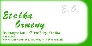 etelka ormeny business card